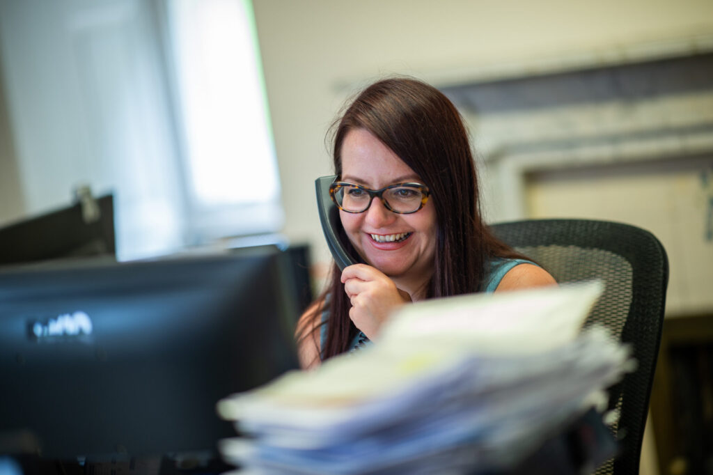 A Pennine HR consultant at her desk
